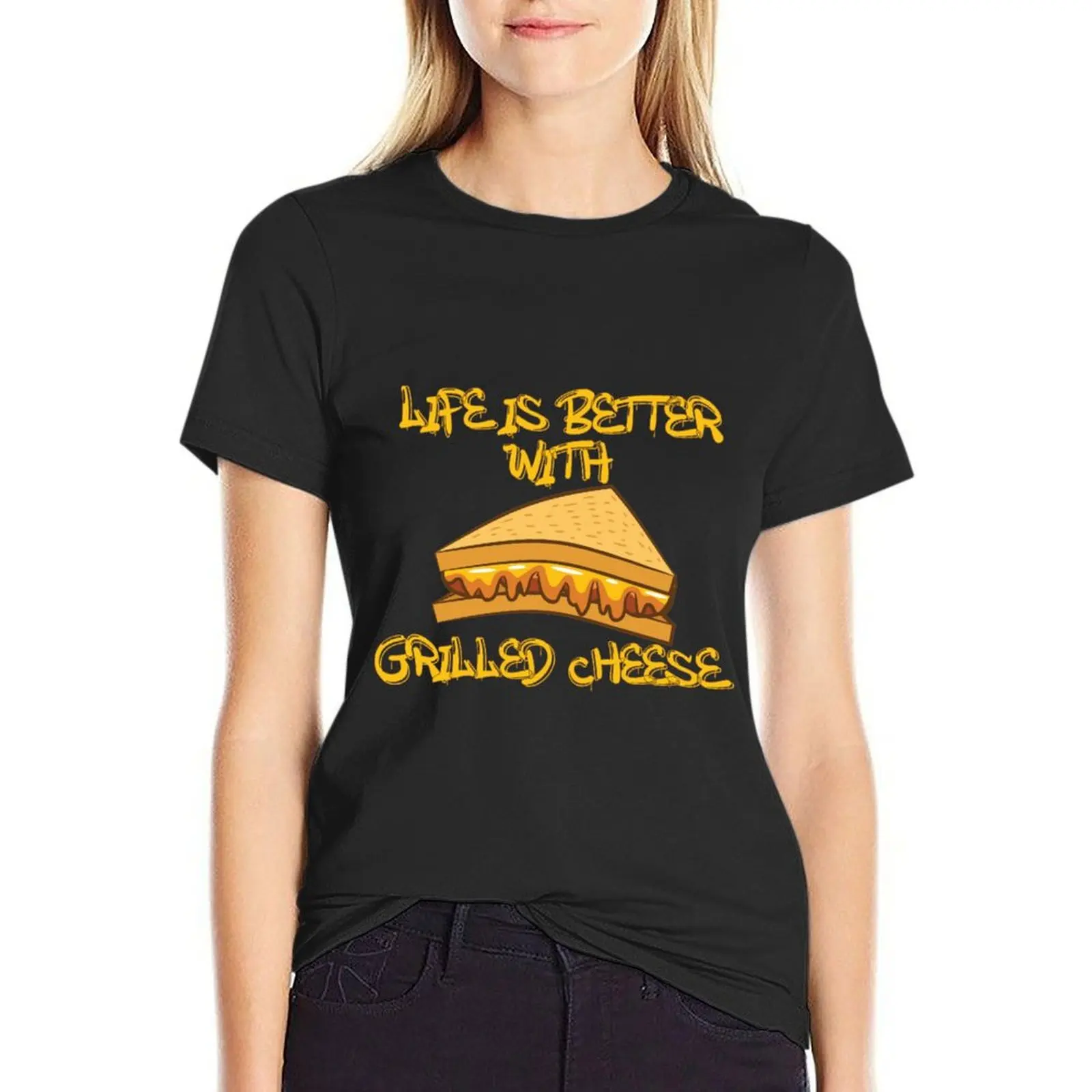 life is better with grilled cheese T-Shirt summer clothes cute clothes t shirts for Womens