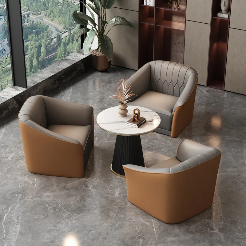 Light luxury hotel lobby sofa chair business rest area reception card sales office meeting guests to negotiate table and chair