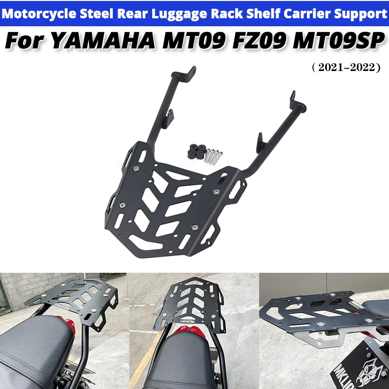 Accesorios para Motocicleta Yamaha MT-09 FZ-09 / SP 2021-2023, Portaequipajes Trasero, Soporte para Baúl Superior