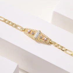 Virgin Mary Jewelry Bracelet Faith Jewelry Elegant and Fashion Shiny Copper Suitable for Gift Giving Daily Holiday Wear Prayer