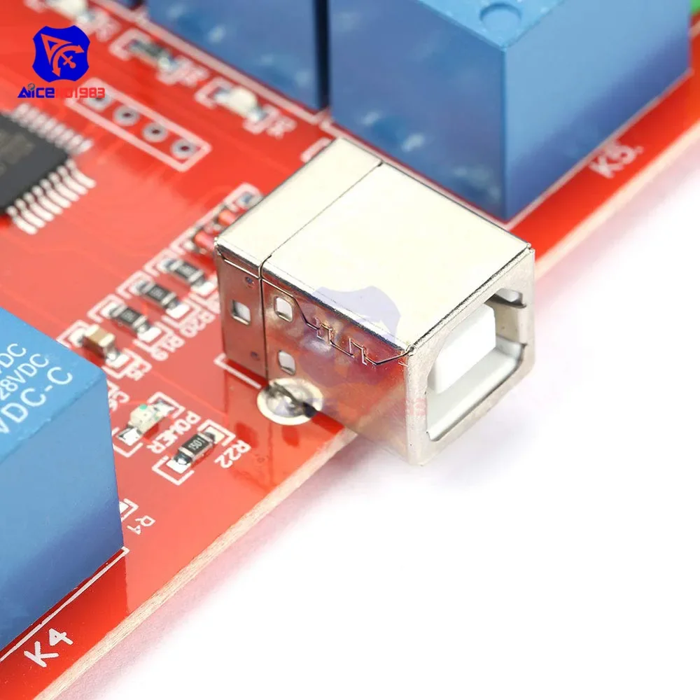 diymore 8 Channel Relay Board Type-B USB Programmable ULN2803 Relay Driver Chip for Arduino Smart Home DC 12V