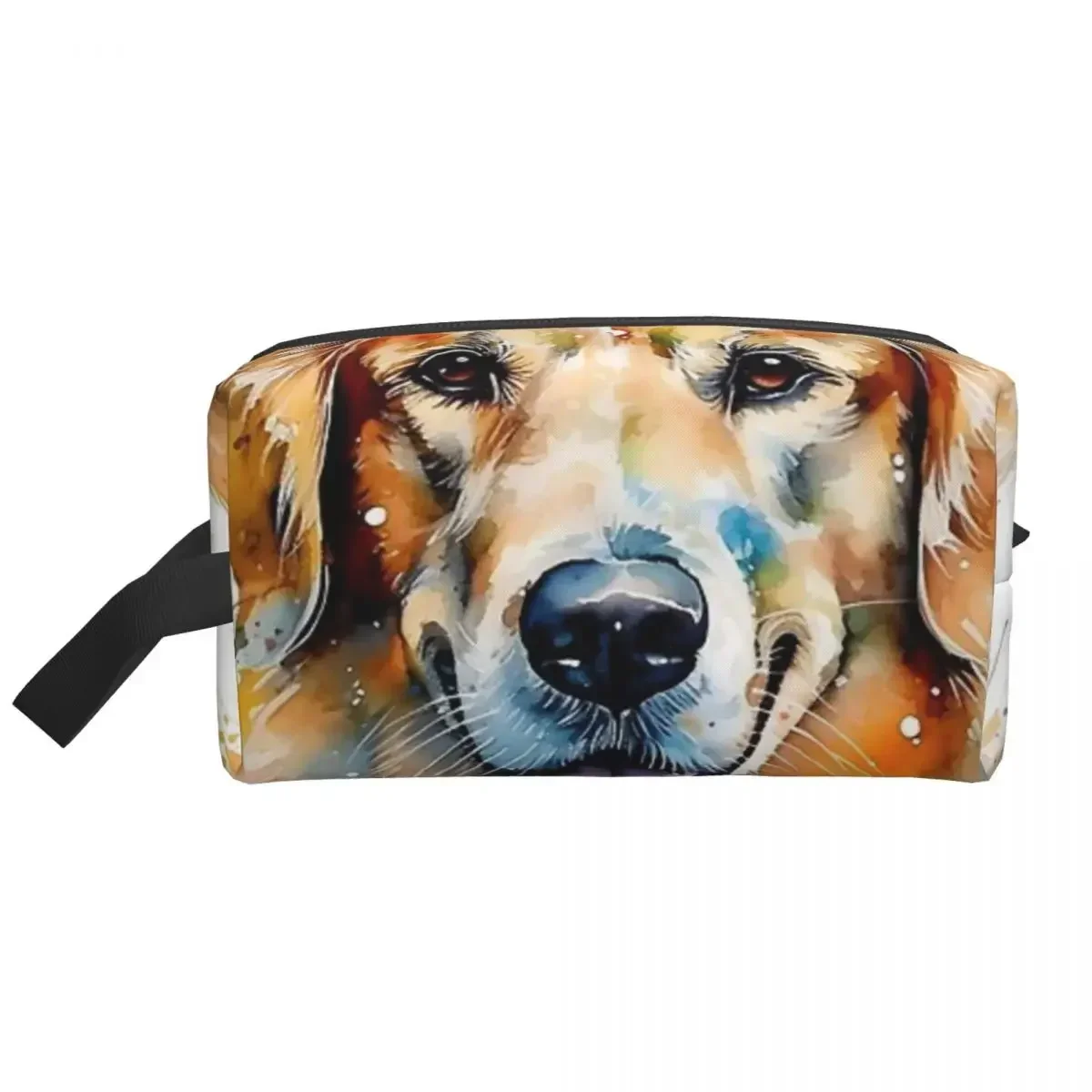 Bolsa de maquillaje Golden Retriever acuarela #15 para mujer, organizador de cosméticos de viaje, bolsas de aseo de almacenamiento