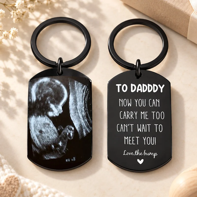 Custom Baby Ultrasound Keychain, Daddy Carry Me, Expecting Dad Gift, Sonogram New Born Keepsake for Father’s Day