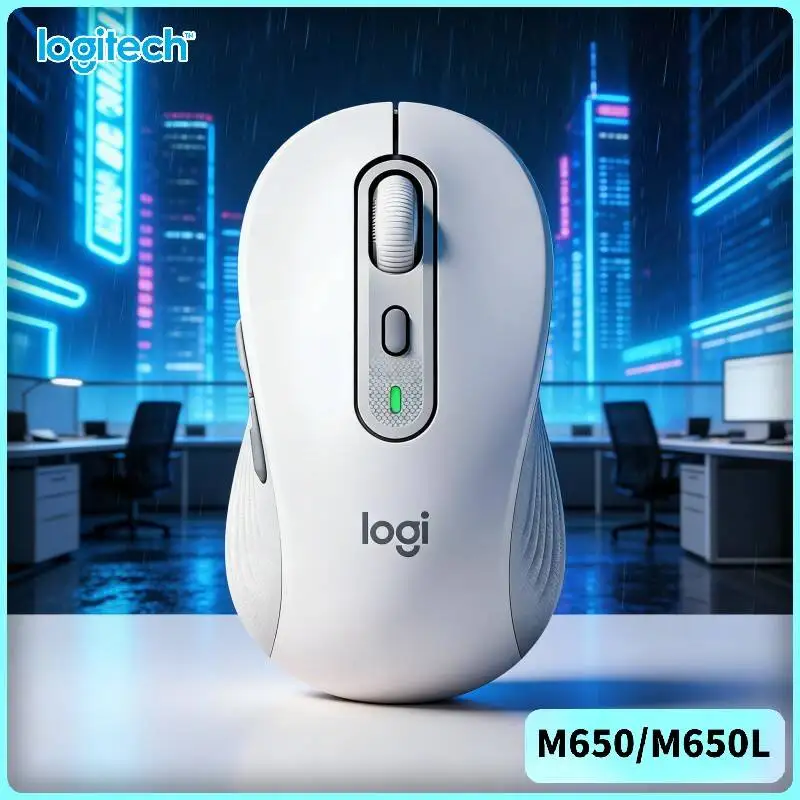 Logitech M650/M650L Ergonomic Mouse - Soft Thumb Area, Advanced Optical Tracking, Multi-OS Compatibility, 10m Range
