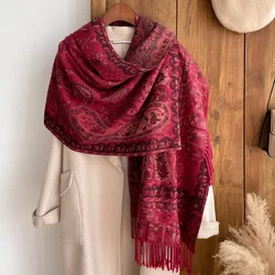 Sciarpa invernale in Cashmere da donna 2024 Paisley Pashmina scialli e impacchi di lusso della boemia Bufanda Hijab stole echarge coperta calda