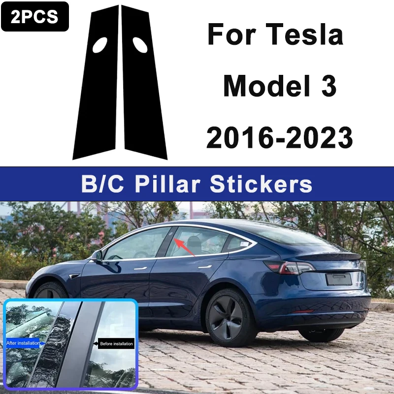 

Suitable For Tesla Model 3 2016-2023 car window decorative strips, used for center pillar decoration, automotive part