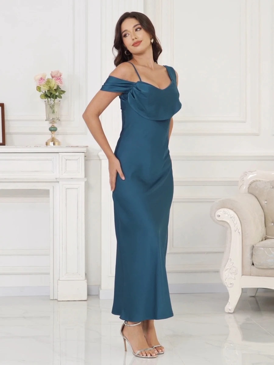 

RNTMR Off-Shoulder Maxi Dress Sexy Stain Formal Evening Gown for Party Summer Graduation Wedding Guest Elegant Women's Clothing