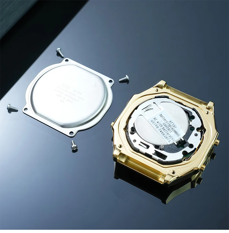 A168 Upgrade Edelstahlgehäuse Lünette Mod Kit für Casio 3298 A168WA Uhr Hochwertiges Uhrenzubehör aus massivem Metallgehäuse und Armband – Detail 7