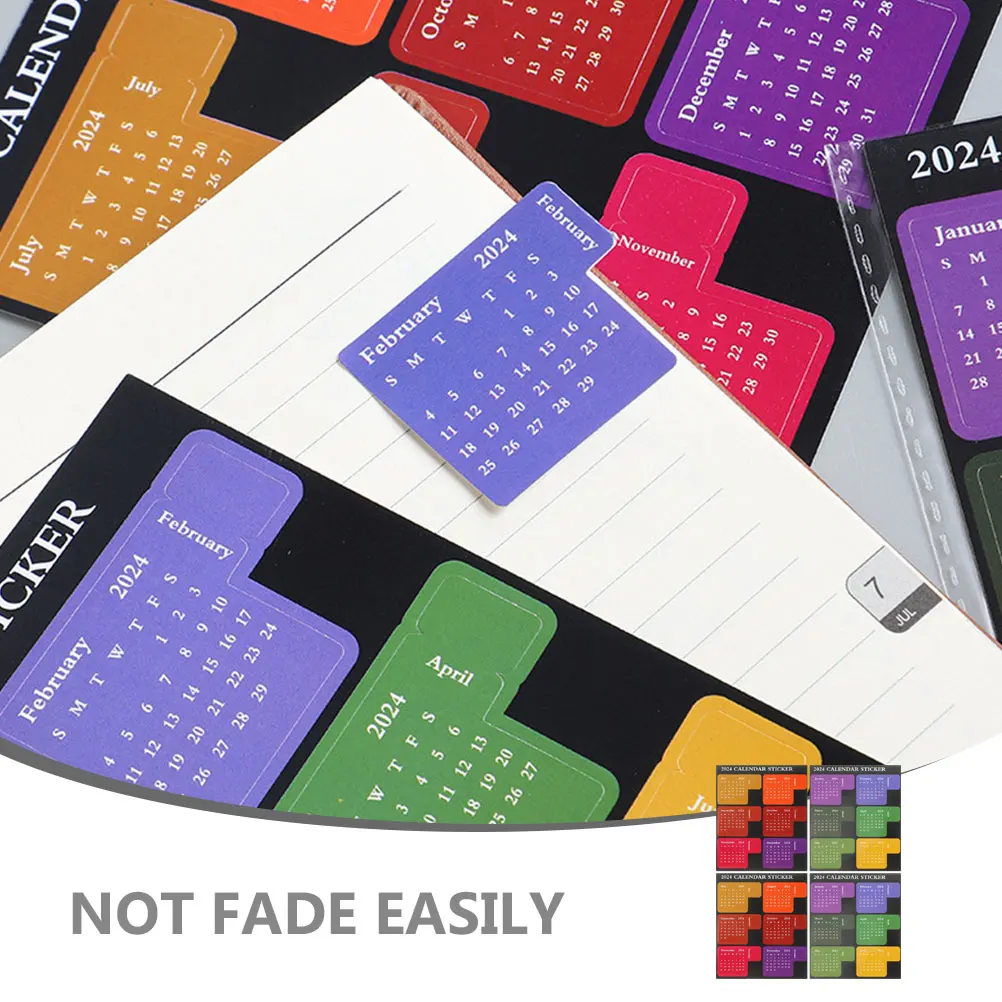 2pcs Notepad Monthly Index Tabs Label For Office Home Study Planner Adhesive Calendar Stickers Notepad Calendar Stickers