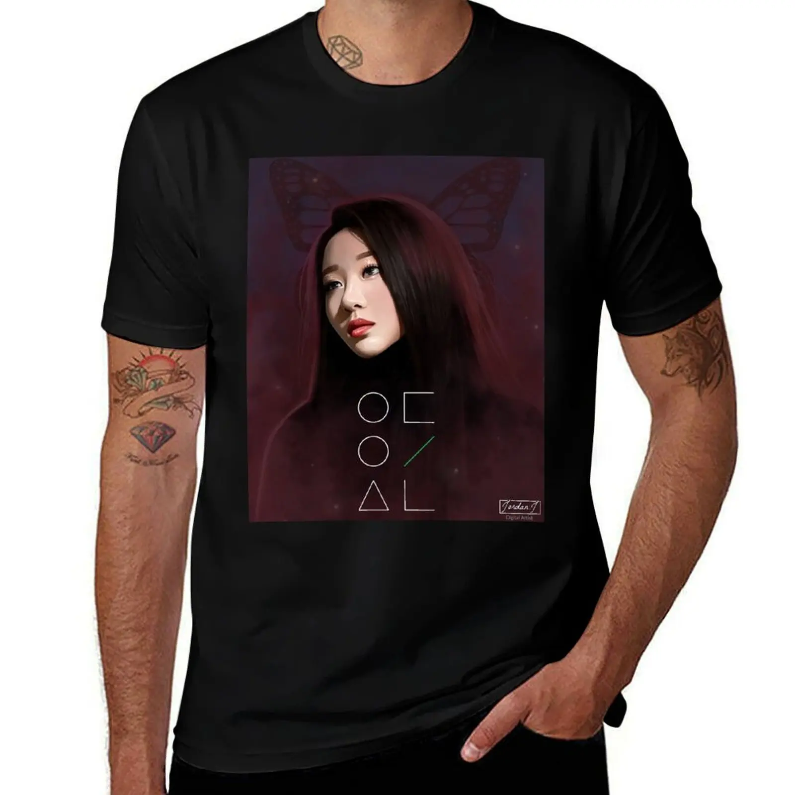 

LOONA   YVES Fanart - BUTTERFLY T-Shirt oversized blanks cheap stuff mens cotton t shirts