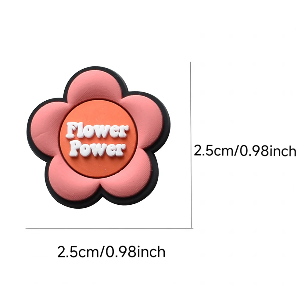 26pcs Cartoon Butterfly Flower Peace Love Series PVC Shoe Accessories DIY Detachable Waterproof Creativity Fashion Party Gifts