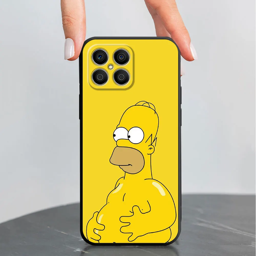 Case For Huawei Honor X8 X8a 8X X9a X7 90 Lite 70 X7a X9 Magic5 Pro Silicone Black Funda Soft Phone Cover Funny The Simpsons