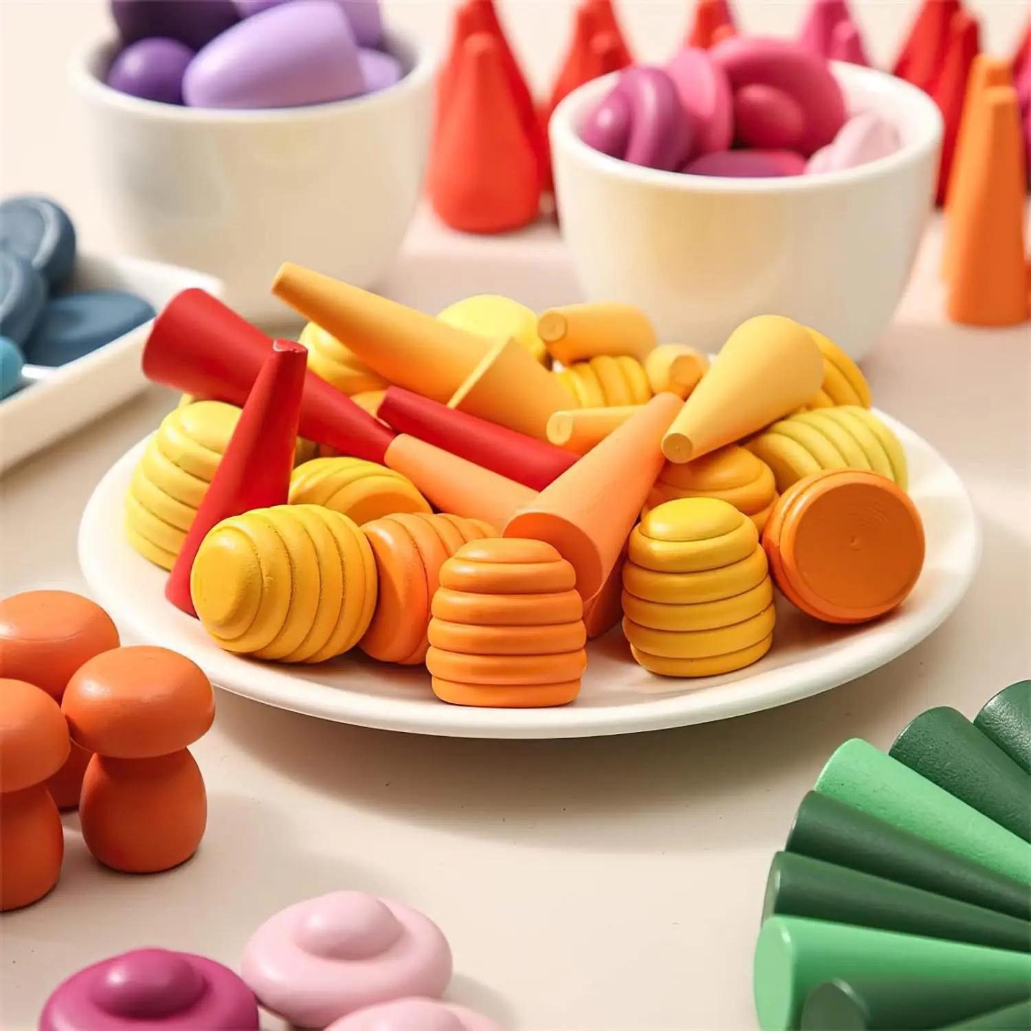 Versatile Rainbow Building Blocks Children's Stacking Music Stacking Puzzle Early Education Toys