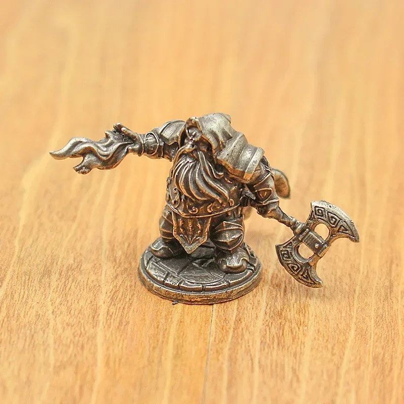 النحاس قزم ماج الجندي تمثال الجدول لعبة الشطرنج سيارة الديكور هدية ديكور المنزل التماثيل الزخرفية اكسسوارات المنمنمات #4