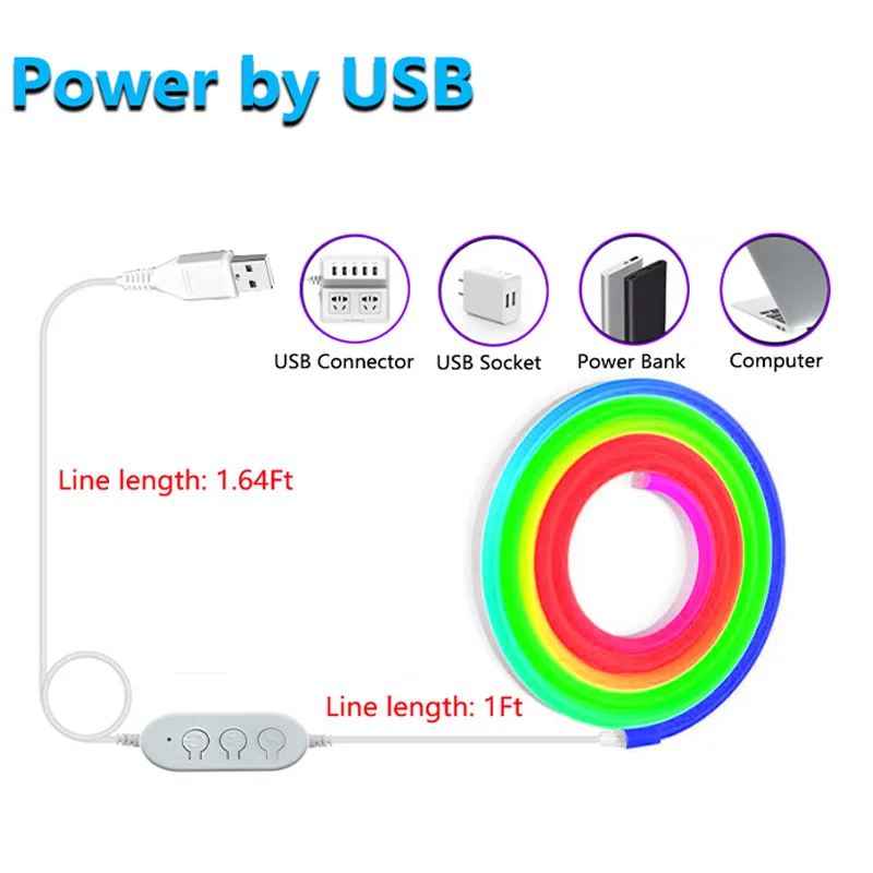 5 فولت النيون قطاع ضوء RGBIC بلوتوث النيون Led قطاع أضواء 1 متر 2 متر 3 متر مقاوم للماء فليكس الشريط Led الشريط لغرفة جدار ديكور ذاتي الصنع قطاع