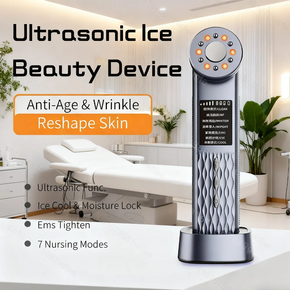 4 Colors Photon Facial Massager Microcurrent Face Lifting Chin Eye Anti Wrinkle Skin Rejuvenation Uitrasonic Ice Beauty Machine