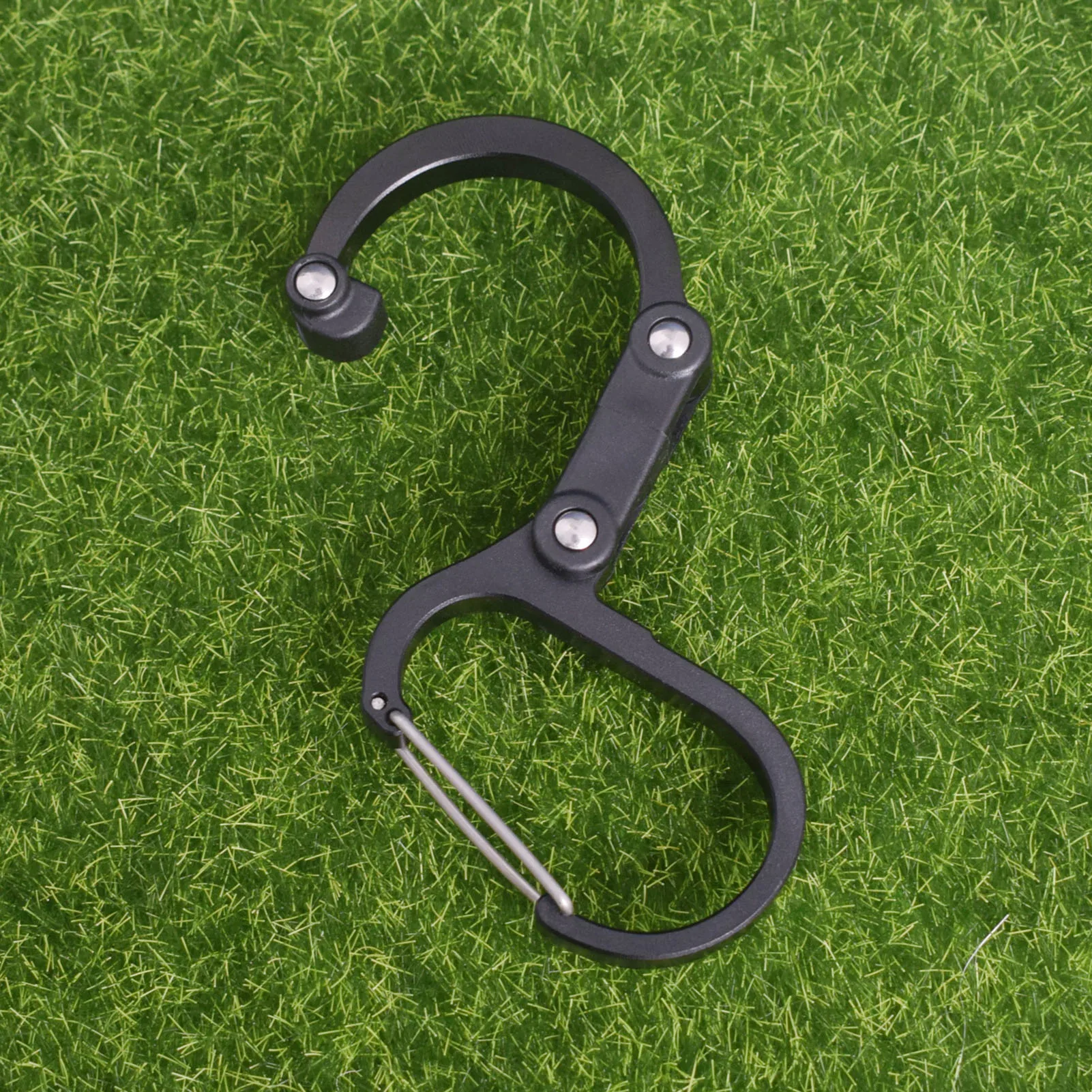 Hybrid Gear Clip - Carabiner Rotating Hook Clip Non-Locking Strong Clips for Camping Fishing Hiking Travel Backpack Out