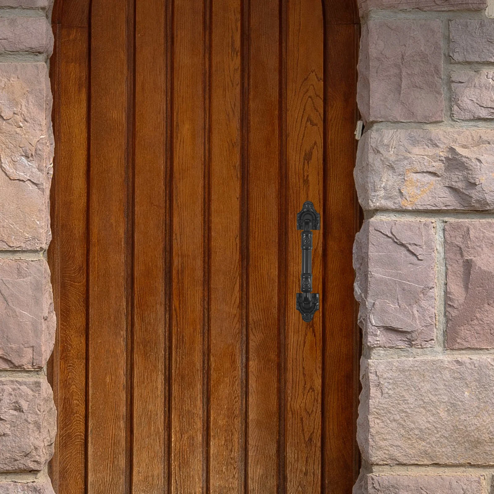 

2pcs Barn Door Pull Handle Black Heavy Duty Iron Alloy No Drill Surface Mount For Sliding Wooden Doors Gate Cabinet Drawer