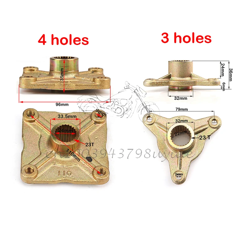 610mm 650mm 4 holes 3  rear axle assembly with bracket and hub chain for 110cc 125cc 150cc four-wheel karting dune buggy