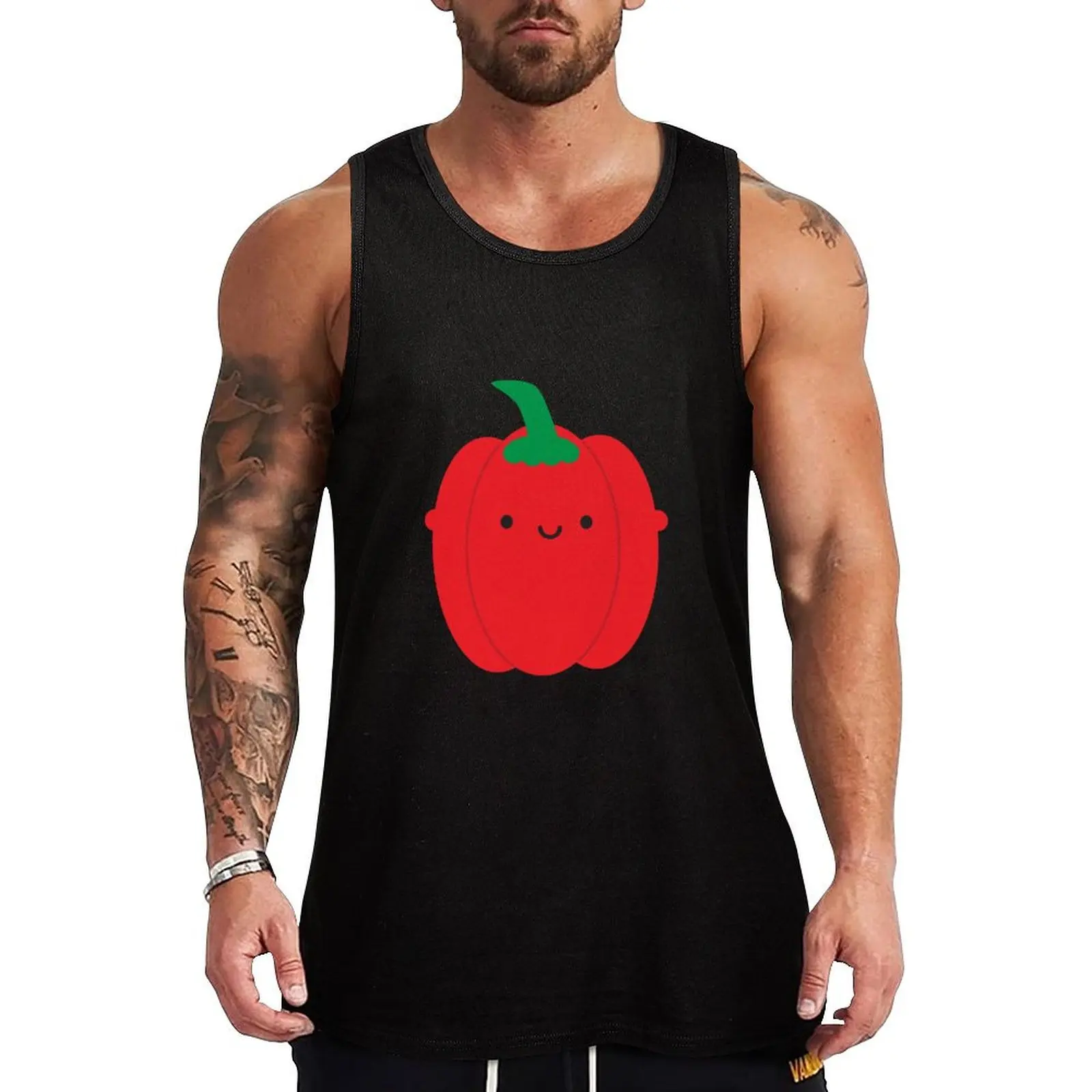 

Kawaii Red Bell Pepper Tank Top Man gym clothes gym wear men Man clothes for gym clothes for men summer