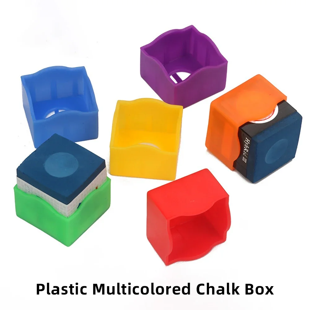 Snooker Chalks and Protective Covers Plastic Acrylic Cue Rub Chalk Clamps Square Cylindrical Durable Billiard Accessories