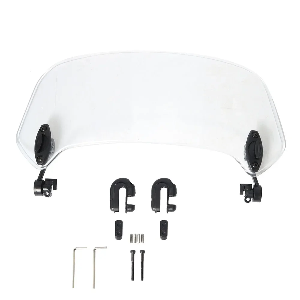 Motorcycle Windshield Extension Adjustable Spoiler Clamp-On Deflector, Universal Windscreen Extension for All Motorcycle