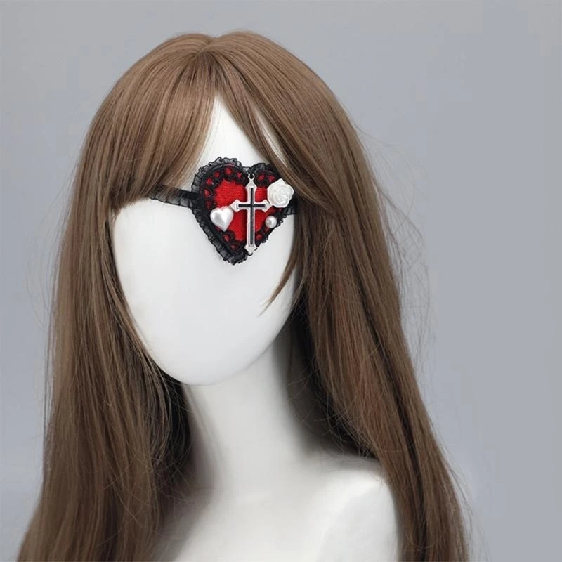 39BD Gothics Eyepatch Single Eye Mask- Lolit Eye Patch Lolit Eye Mask- Heart Eyepatch