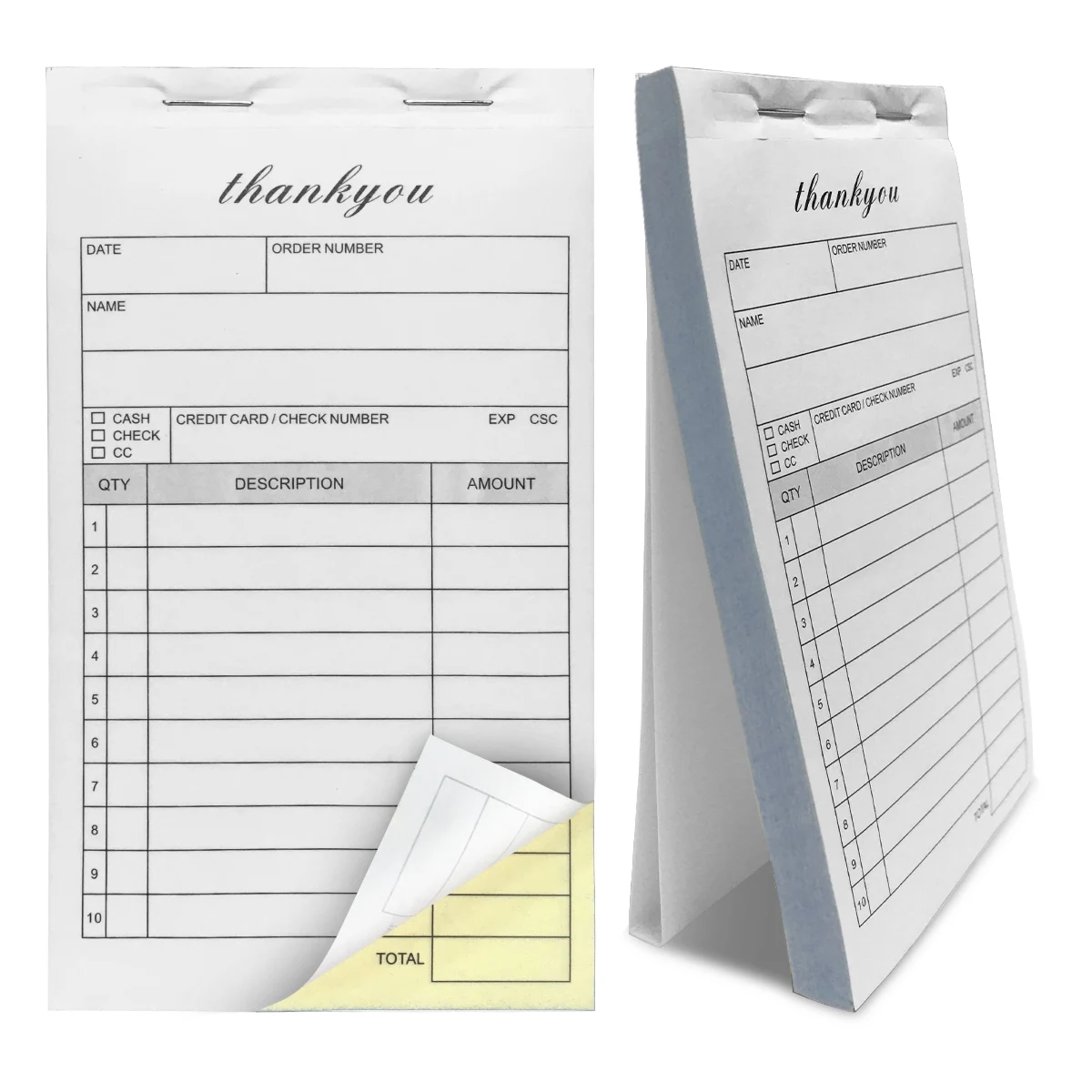 1pc, Order Books With Cardboard, 2 Part Carbonless Invoice Book For Small Business, 3.4x5.5 Inches,Receipt Book (100 Sheets)