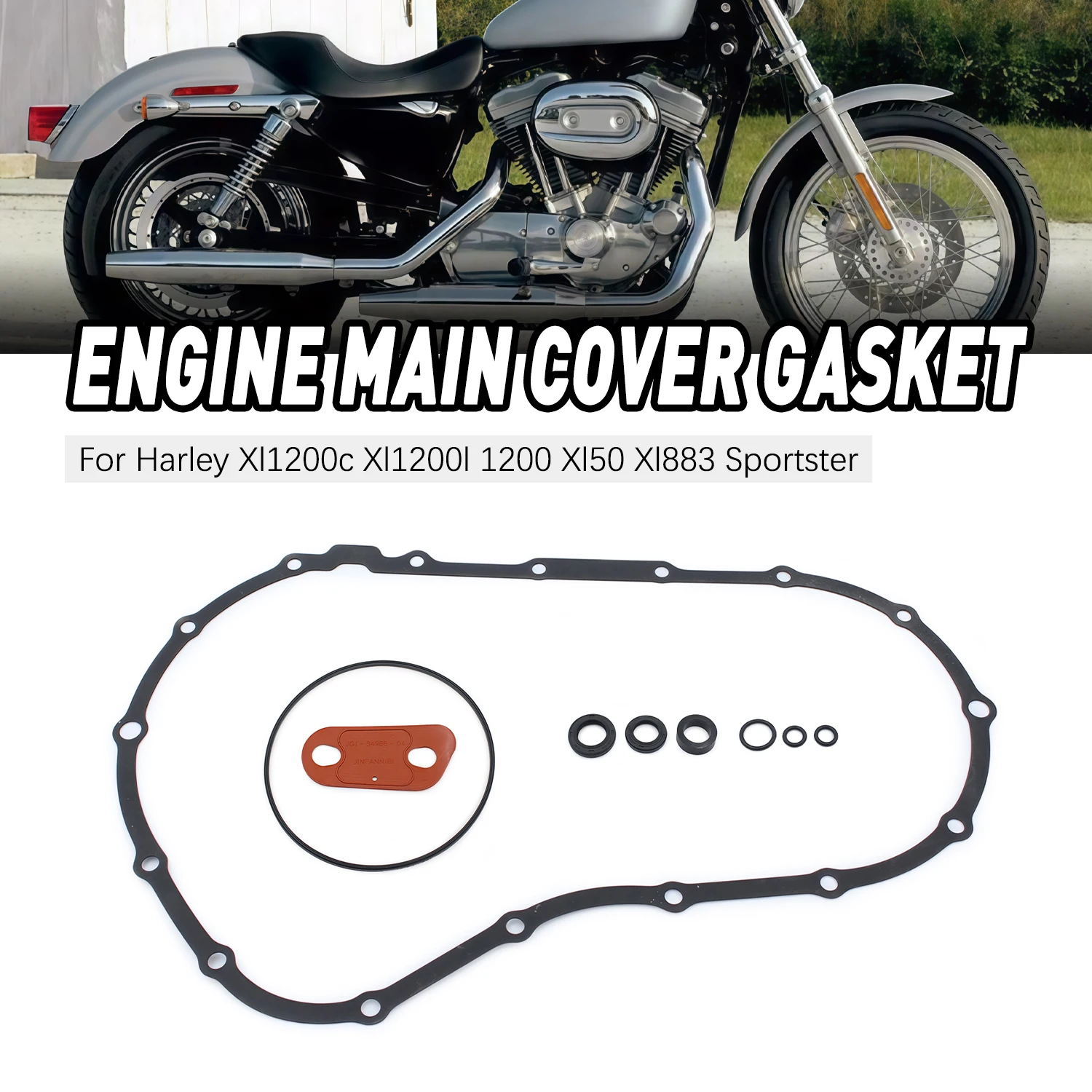 Per Harley XL1200C XL1200L 1200 XL50 XL883 Sportster 883 JGI-34955-04-K 25463-94 Motore del motociclo Set guarnizioni di copertura primaria