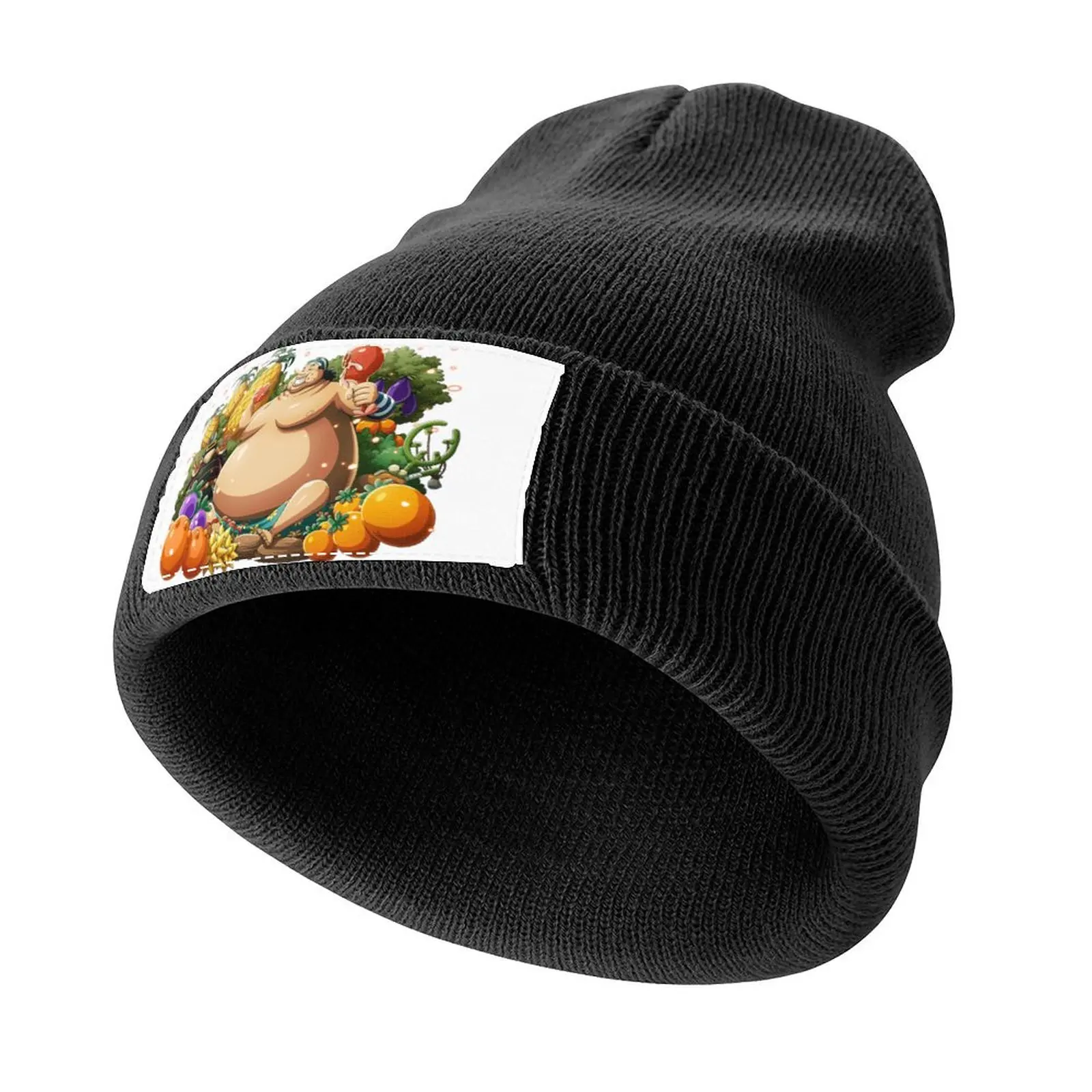 Fat Usopp Eating Food Knitted Cap Military Cap Man Custom Cap Women's Hats Men's