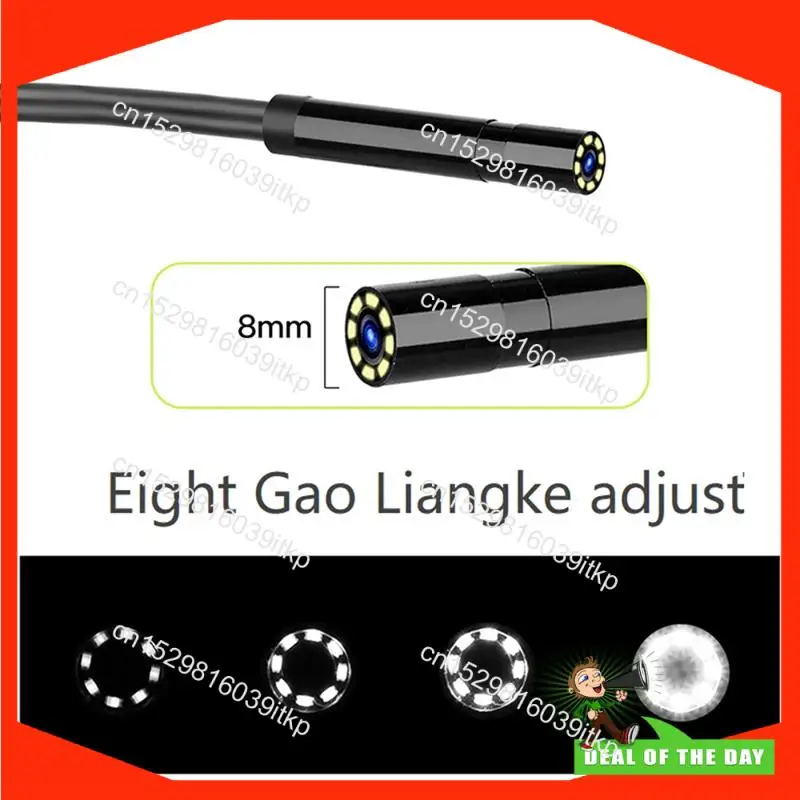 กล้องตรวจสอบท่อแบบมีไฟ LED รุ่น August HD Borescope เลนส์ 8 มม. กล้องตรวจจับภาพแบบวิดีโอ สายแข็ง