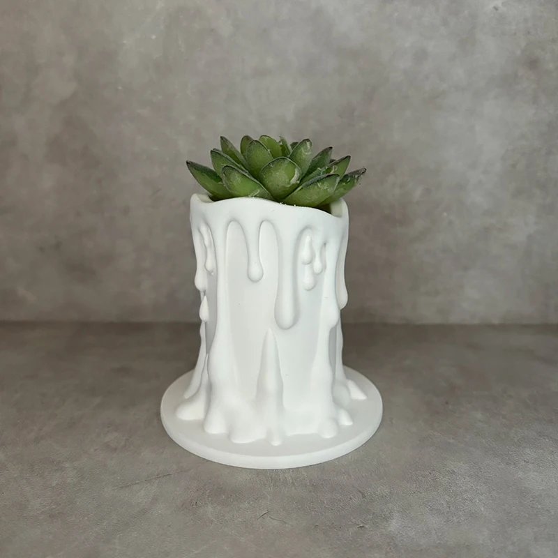 

Creative Candle Flower Pot Succulent Plant Pot Plastic Planter Desk Ornament Home Garden Decoration