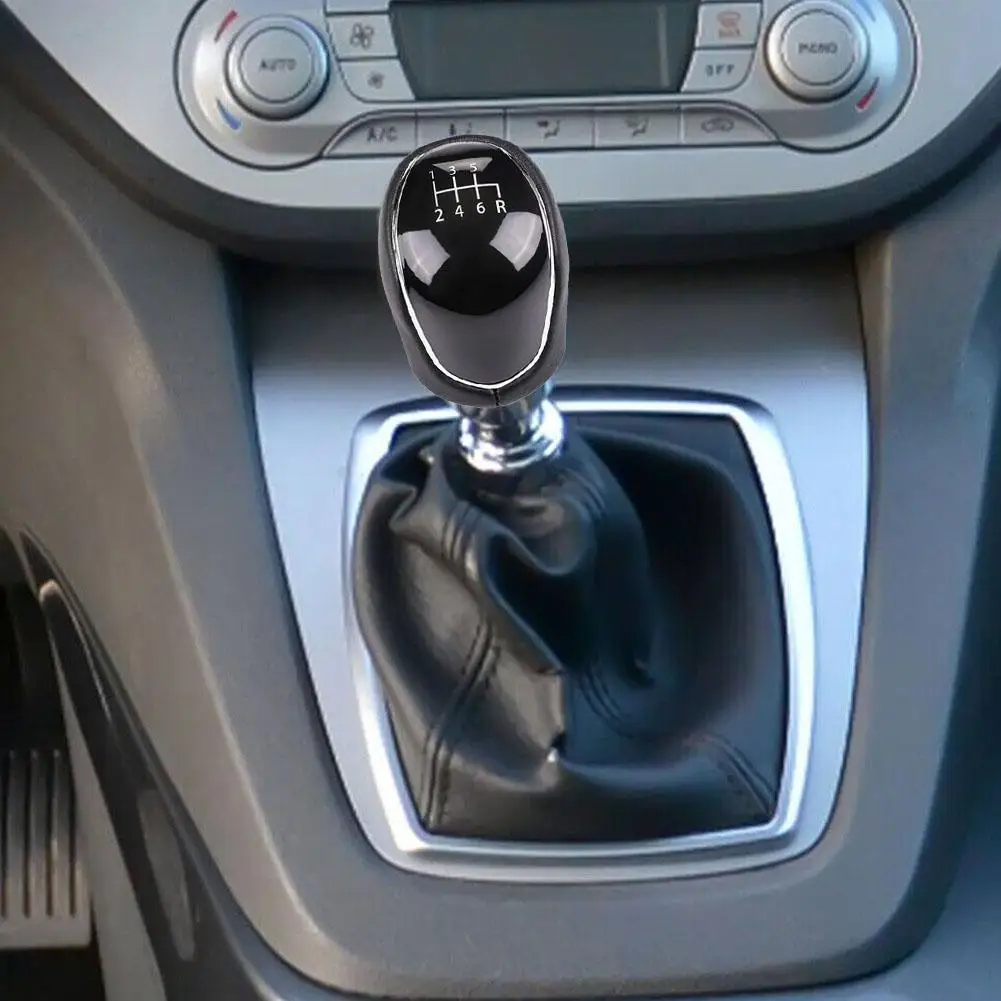 5/6 Car Leather Gear Shift Knob for FORD Mondeo IV ForMk4 S-MAX C-MAX Kuga Transit Connect Car Gear Lever Car Accessories