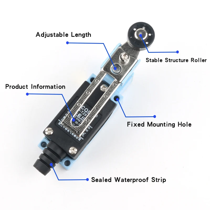 QD-8108 QD-8104 Mini Vertical Travel Limit Switch Waterproof 1 Normally Open 1 Normally Closed Rocker Arm Micro Position Switch