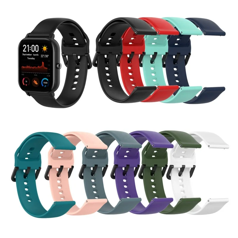 

Solid colors Quick Release Sport Silicone Watch Band For Huami Amazfit GTS 4 3 2 GTS 2mini Watch Strap