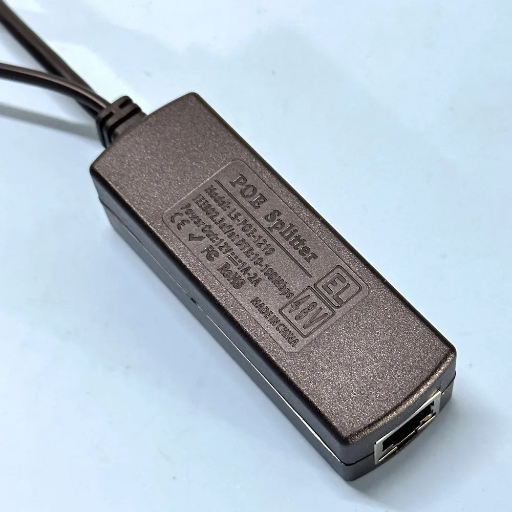 POE Splitter For Switch Ports CCTV IP Cameras 48V to 12V 2A 100mbps RJ45 To DC Supply Power Splitter