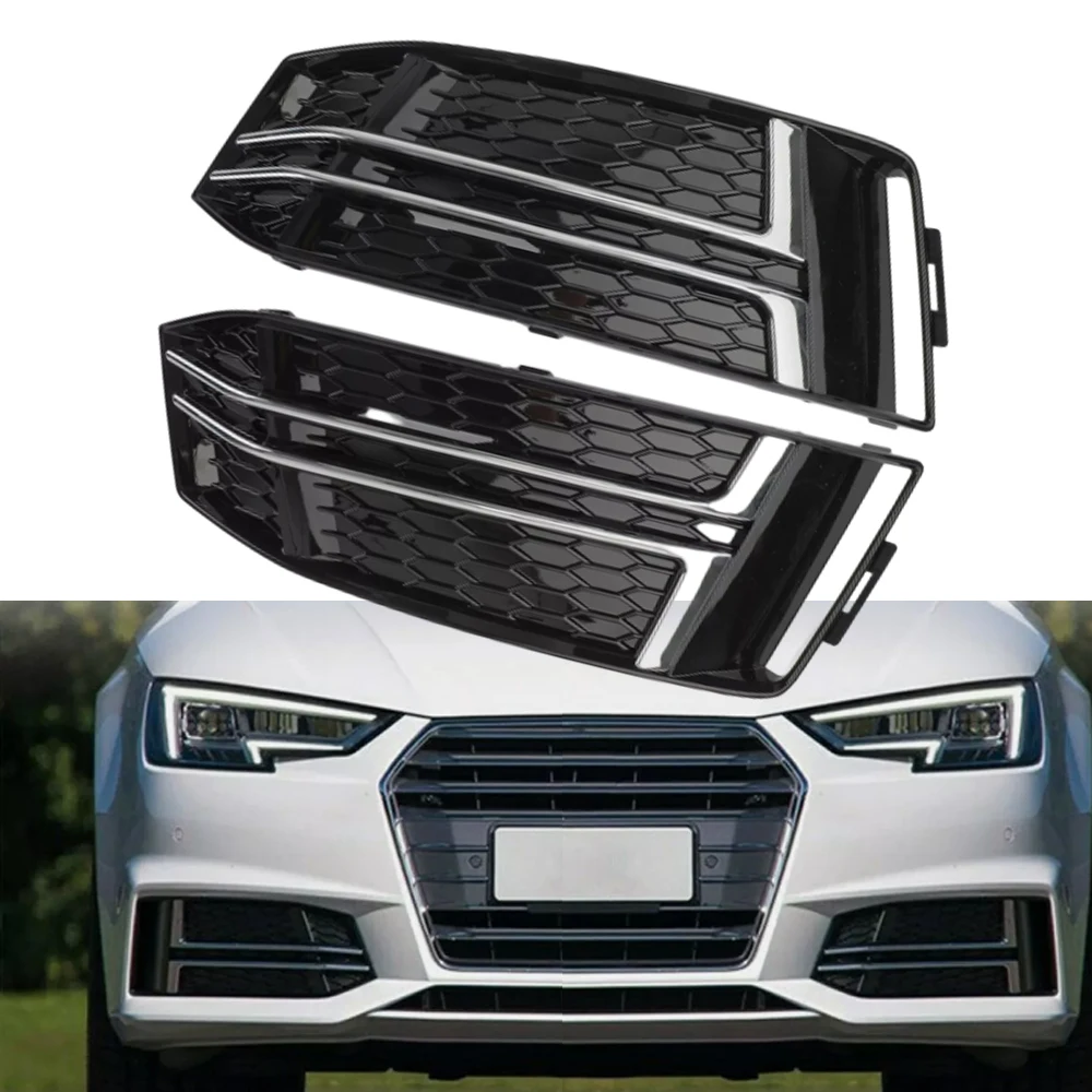 For AUDI A4 B9 S-LINE 2016 2017 2018 Car Front Grille Fog Light Lamp Grill Cover Left Right 8W0807681F 8W0807682F