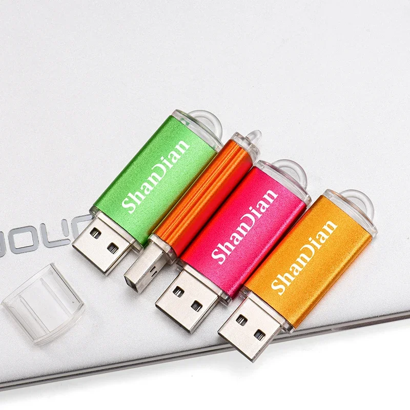 New Portable USB Flash Drives Free Custom Logo Metal Pen Drive With Key Chain Memory Stick 64GB/32GB/16GB/8GB/4GB Pendrive U Di