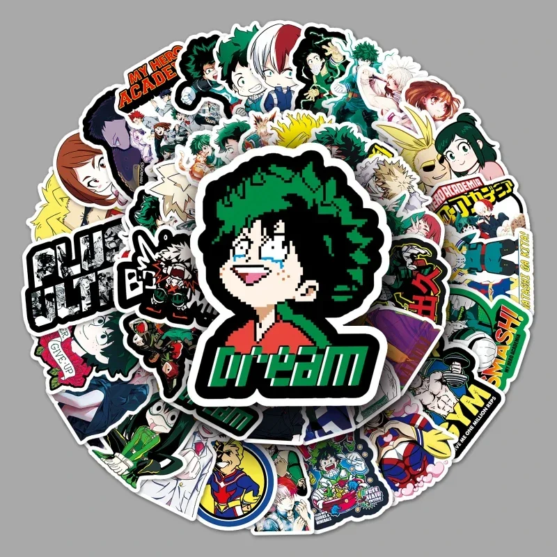 54/30/10PCS All Might Midoriya Izuku Japanese  Cartoon Graffiti Luggage Laptop Car Guitar Decorative Stickers School Supplies