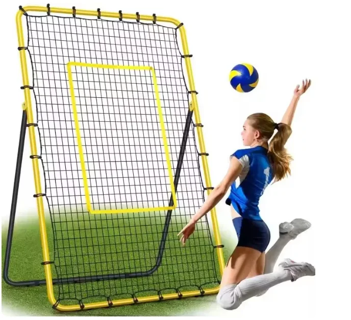 Volleyball net rebound net, volleyball training rebound net volleyball yellow and black 7x4ft