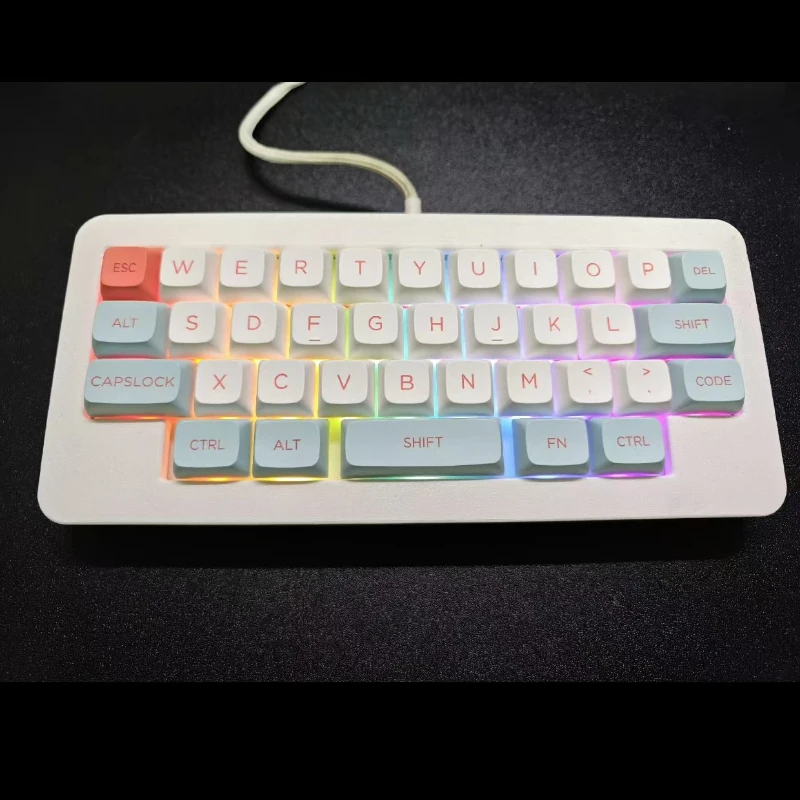 QAZ Layout RGB Single Mode Minor Keyboard Hot Swappable Kit QMK Firmware Custom Vial 36key Type-c Keyboard Support Macro Keys