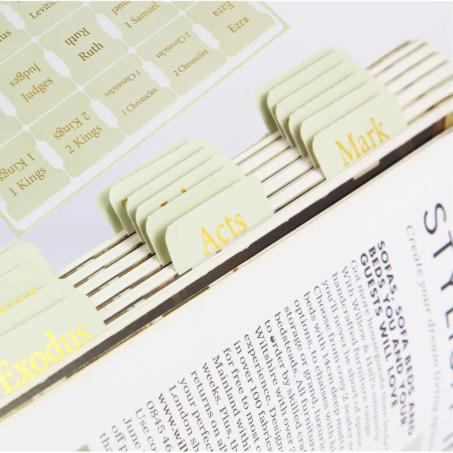 

Bible Tabs for Women and MenGold Foil Embossed Lettering Bible Tabs75 Bible Index Book Tabs Easy to Read and Apply Bible Tabs B
