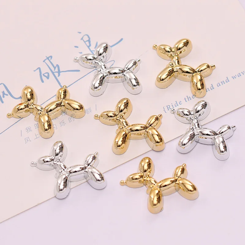 5pcs cartoon silver gold plating dog flatback resin charms crafts embellishments diy cabochons decoration accessories