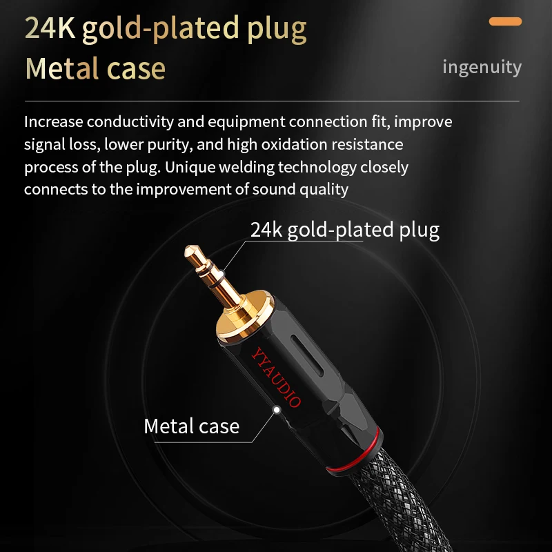 Hifi 3.5mm jack to 2RCA Audio Cable OCC Silver-plated Aux 3.5 Y Splitter Audio Cable for Amplifier Mobile Phone Computer