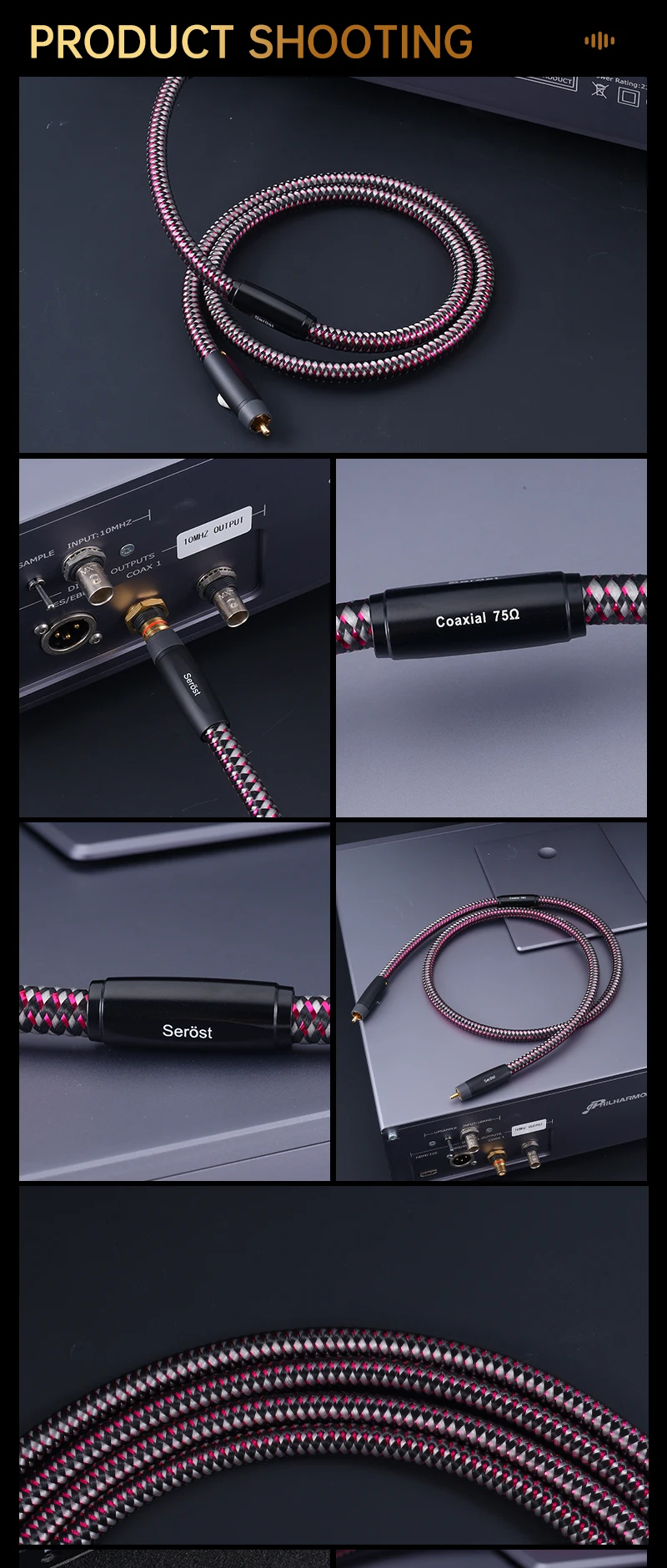 Serost HiFi 75 Ohm 99,9999% OCC Einkristall-Kupfer Digitales Koaxiales Audiokabel für DAC DSP Decoder COAX/SPDIF Anschluss – Detail 9