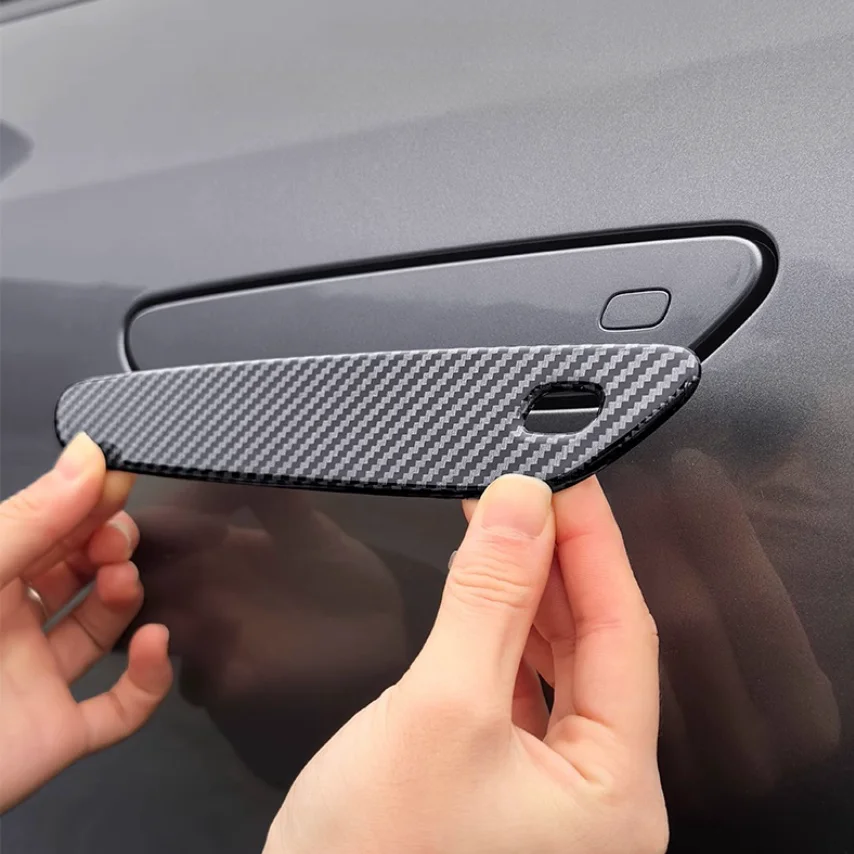 For BYD Song L 2024 2025 ABS Carbon Fibre Car Door Handle Covers Trim Exterior Car Door Knob Protector Decoration Accessories