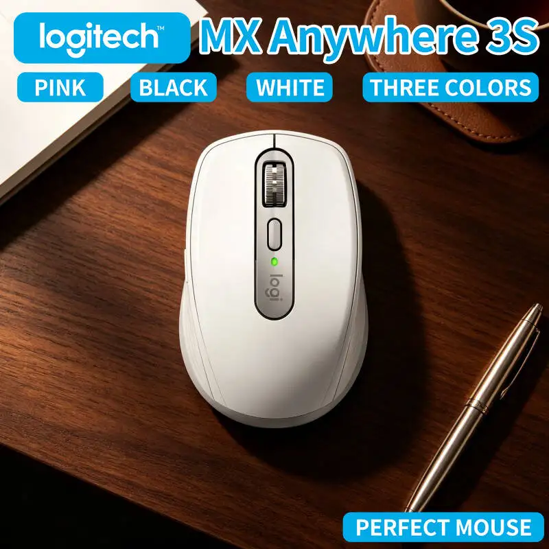 High-Performance MX Anywhere 3S - 8000 DPI Darkfield, USB-C Quick Charge, Hyper-Scroll, Great for Multi-Device Office