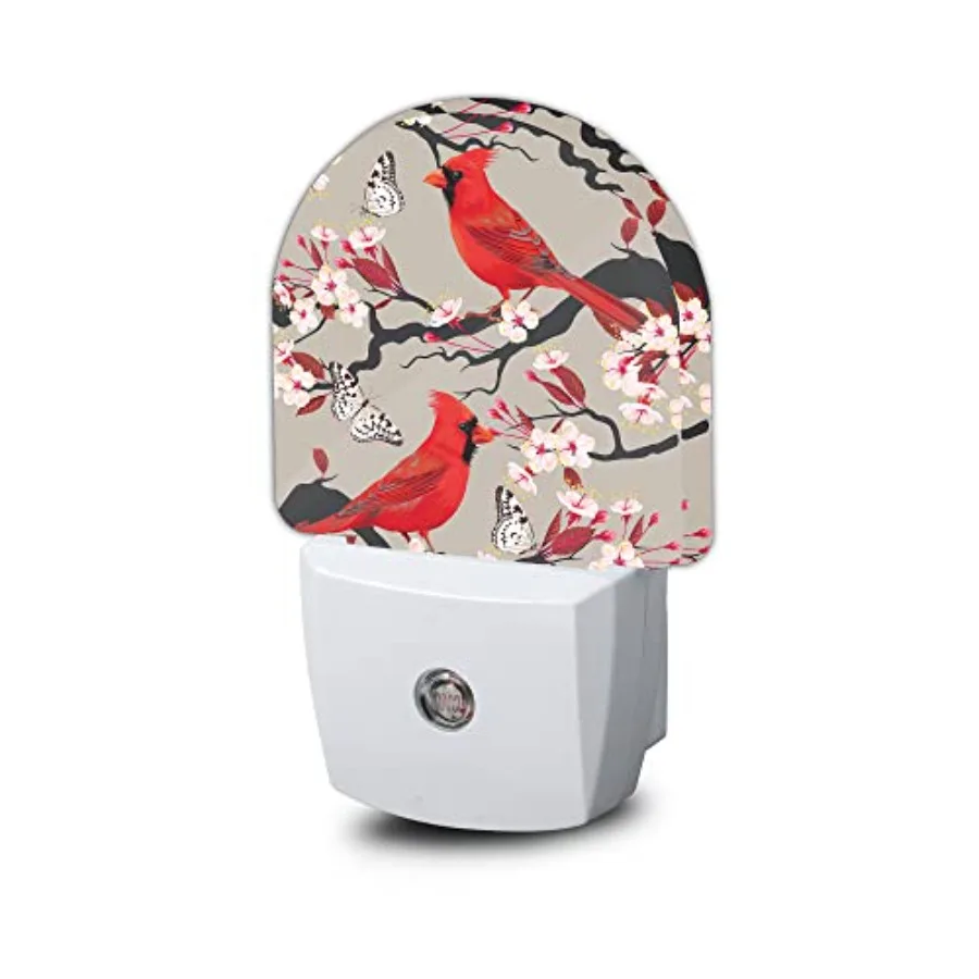 Night Light, Blooming Cherry Night Lights Plug into Wall for Boys Girls Bedroom Decorative Half Round Nightlight Led Lamp 0.5W