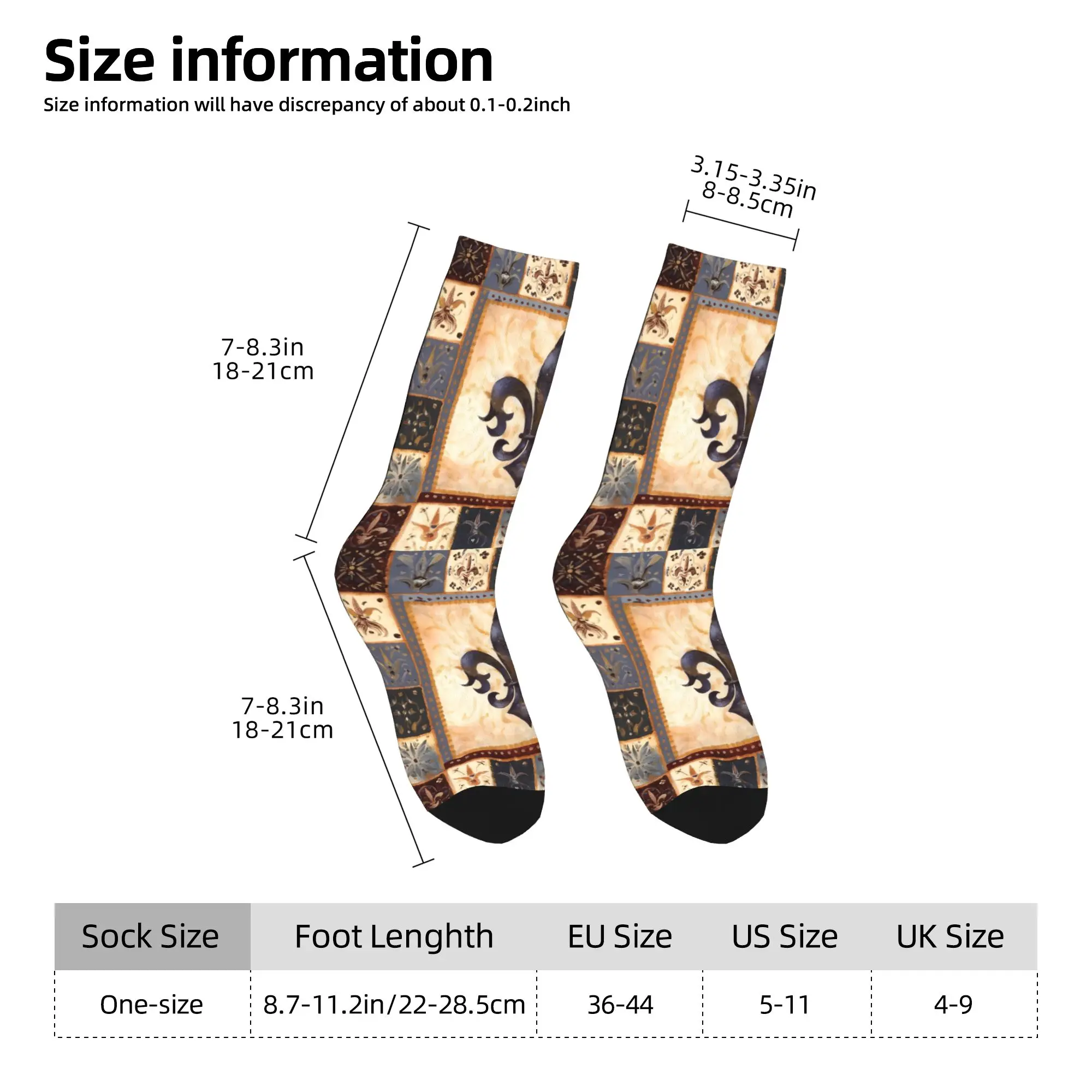 مخصص كول رجل فلور دي ليز فستان الجوارب للجنسين دافئ مريح ثلاثية الأبعاد طباعة زهرة الوطنية فرنسا طاقم الجوارب #6