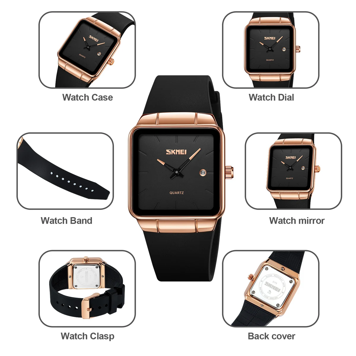 Relojes SKMEI de cuarzo para tiempo al aire libre, relojes de pulsera simples informales para mujer, moda masculina, reloj deportivo Clcok resistente al agua 3Bar para hombres y mujeres